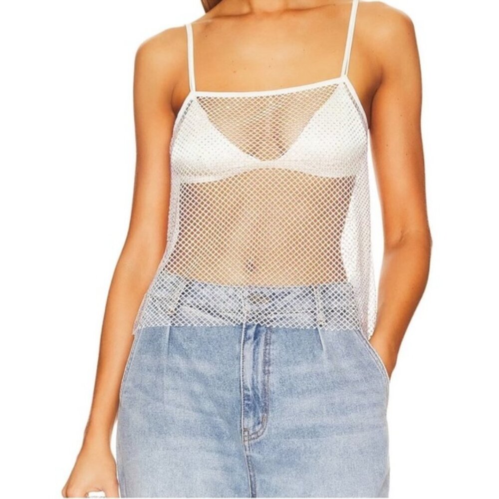 WeWoreWhat Crystal Mesh Cami